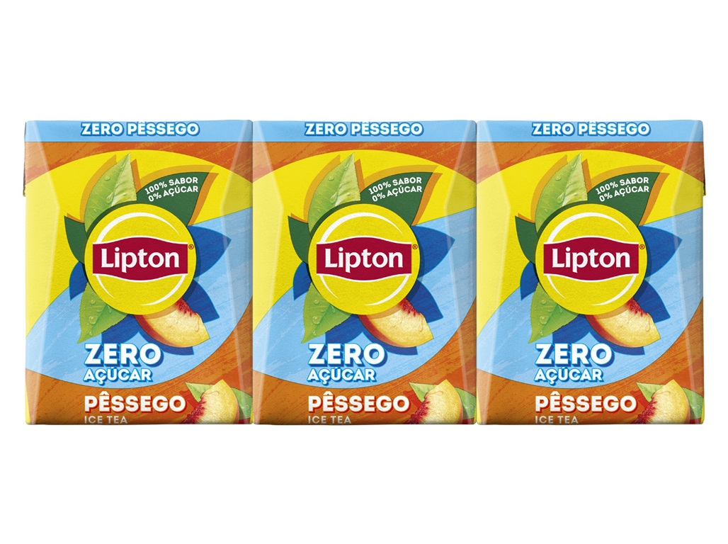 ICE TEA LIPTON PÊSSEGO ZERO 3X0.20L