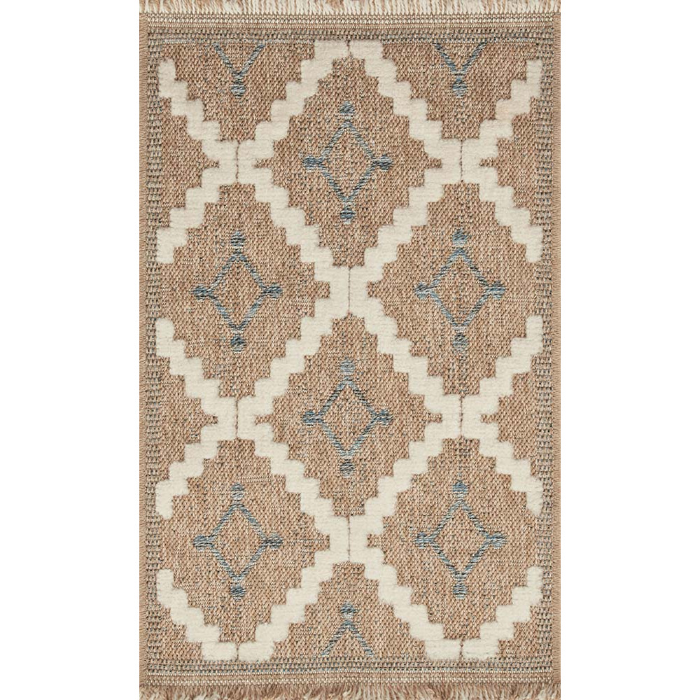 Tapis intérieur extérieur aspect jute bleu tulum 9041 90 x 67 cm