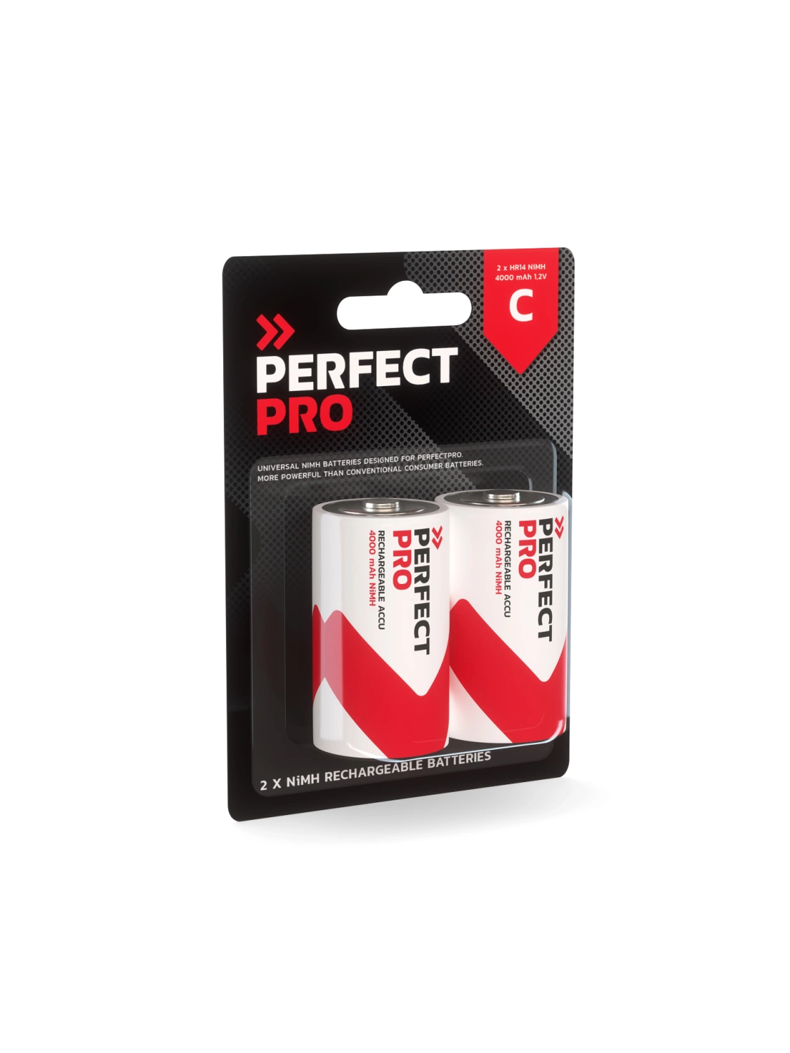 PerfectPro B-C2 Batterij NiMH 4000 mAh, 2 stuks C