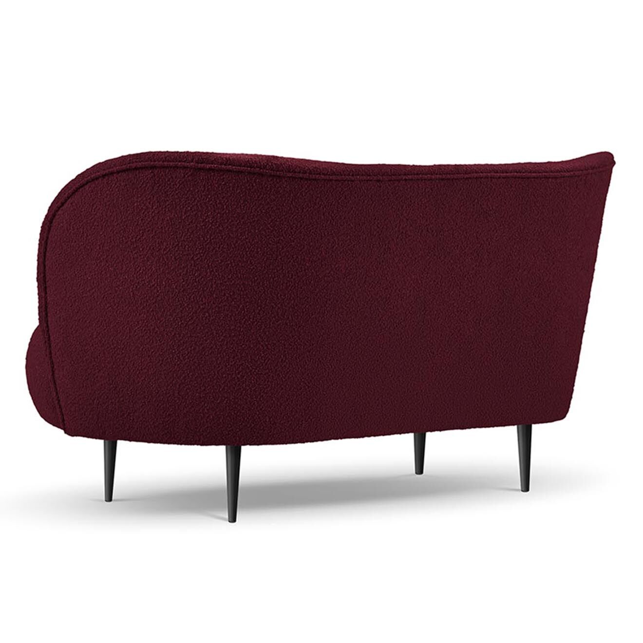 Mazzini Sofas Canapé Clove 2 places Velours bouclé bordeaux - 130x77x80 cm