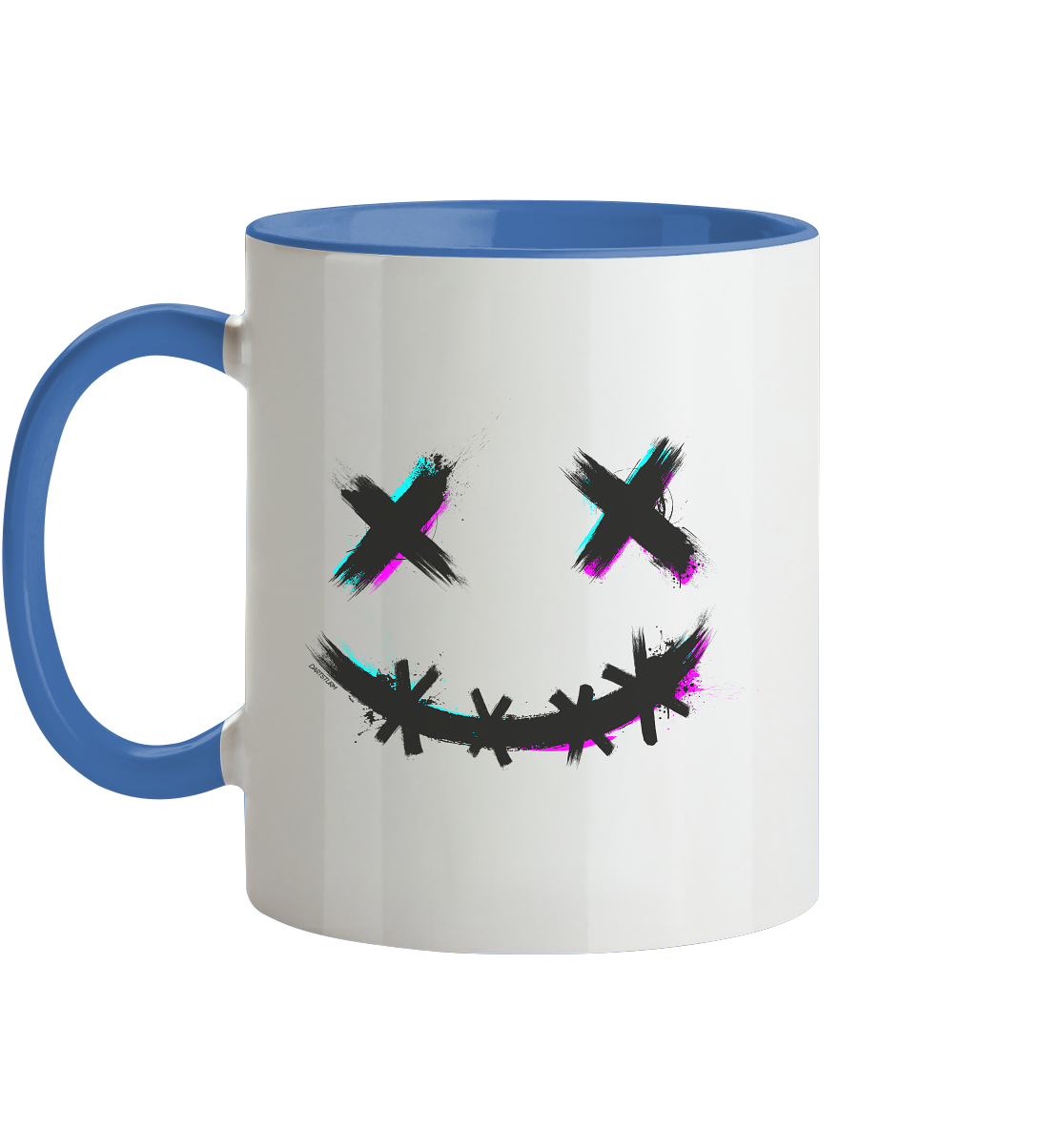 DartSturm - Scary Smile Schwarz - Tasse zweifarbig