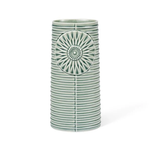 Dottir  Pipanella Lines vase, grøn - 18,1x8,5 cm