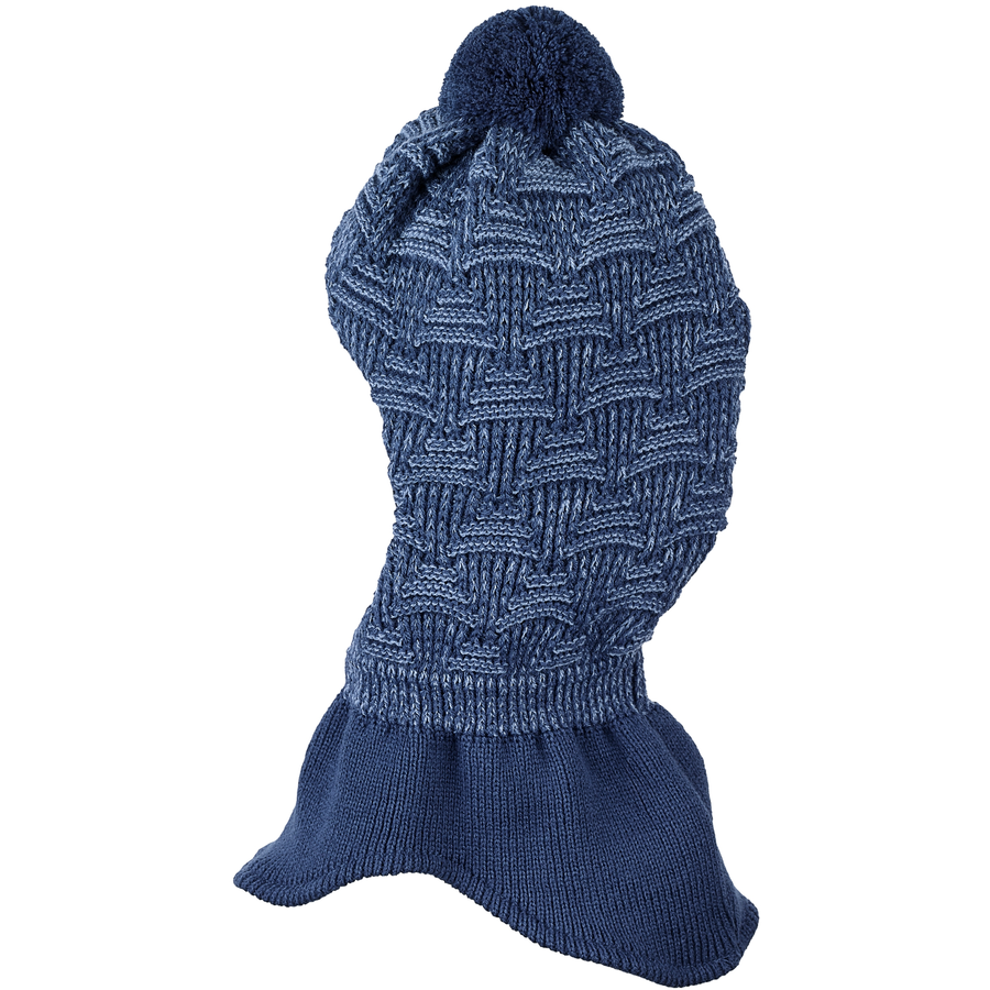 Sterntaler Schal-Strickmütze Raute mittelblau