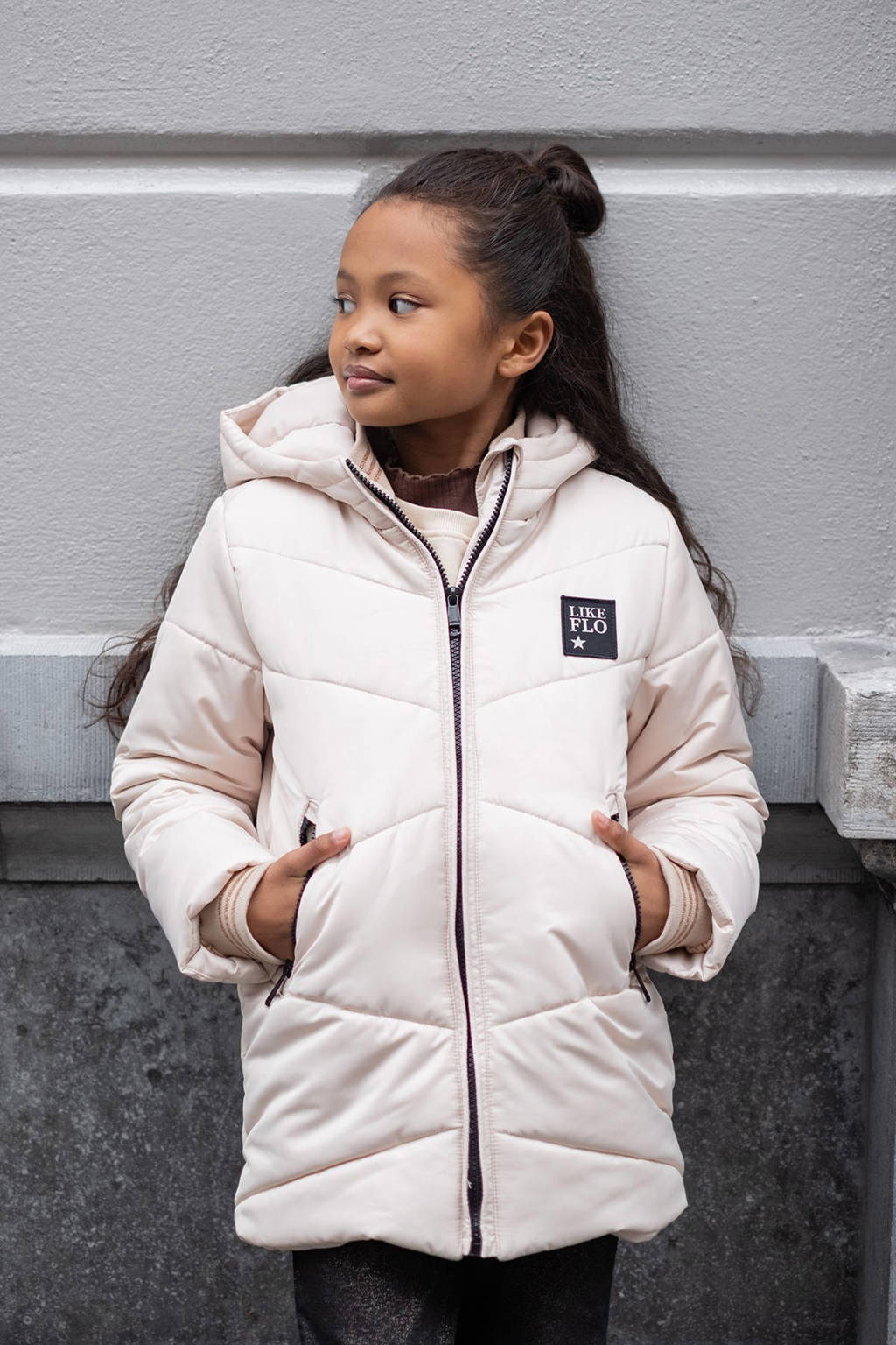 Like Flo gewatteerde jas beige