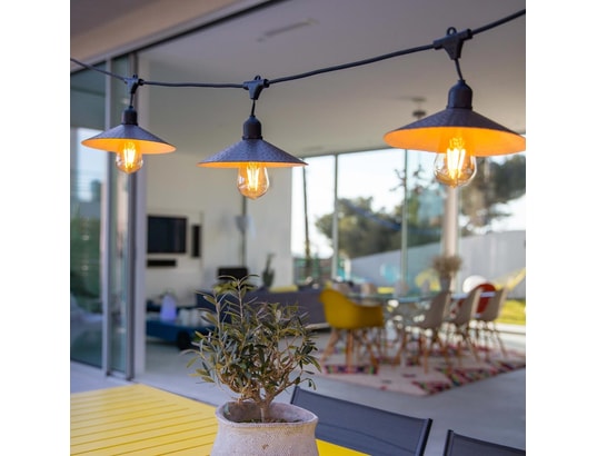 LUMISKY - Eclairage extérieur décoratif Guirlande solaire vintage 10 ampoules vinty light solar noir...