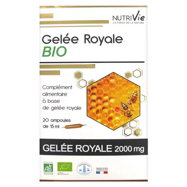 Nutrivie Geleia Real Orgânica 2000mg 20 ampolas