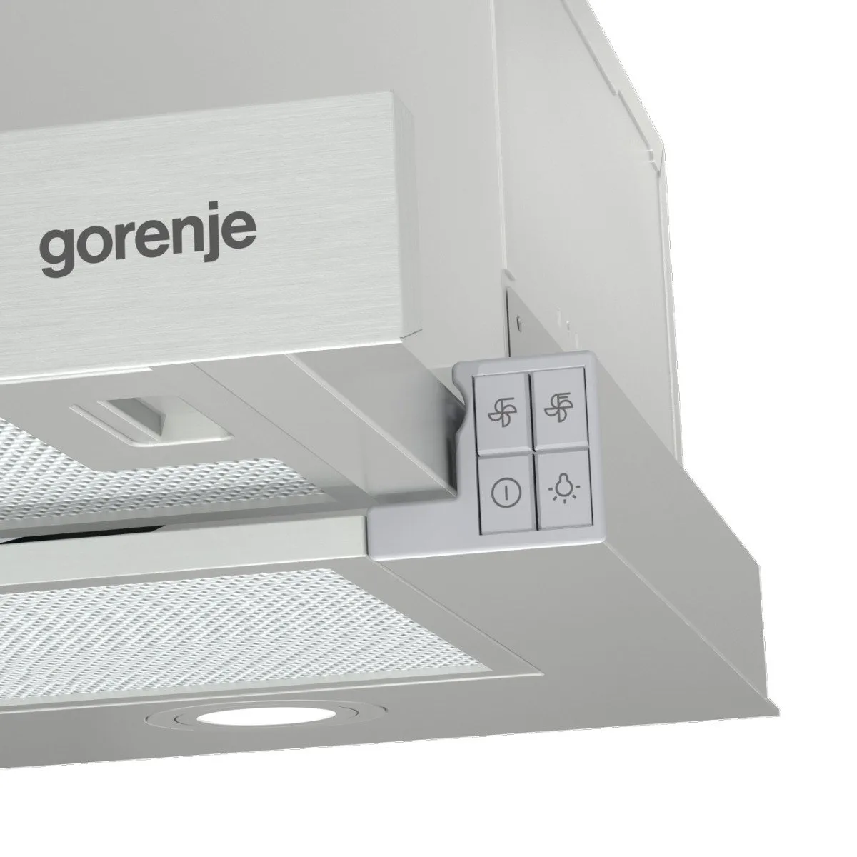 Gorenje Essential TH62E4X - Hætte - teleskopisk - bredde: 60 cm - dybde: 30.6 cm - udtrækning og recirkulation (-) - rustfrit stål