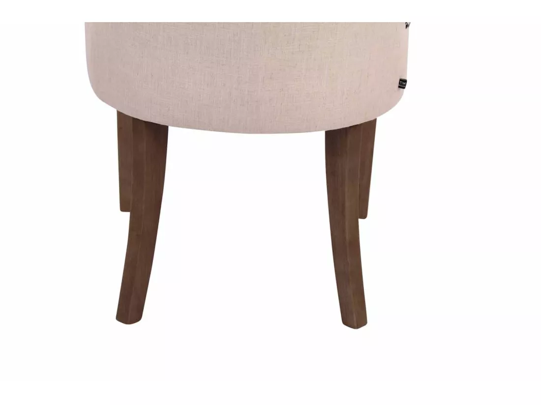 Chaise de salle à tissu crème 55 x 58 x 92 cm FAL10059