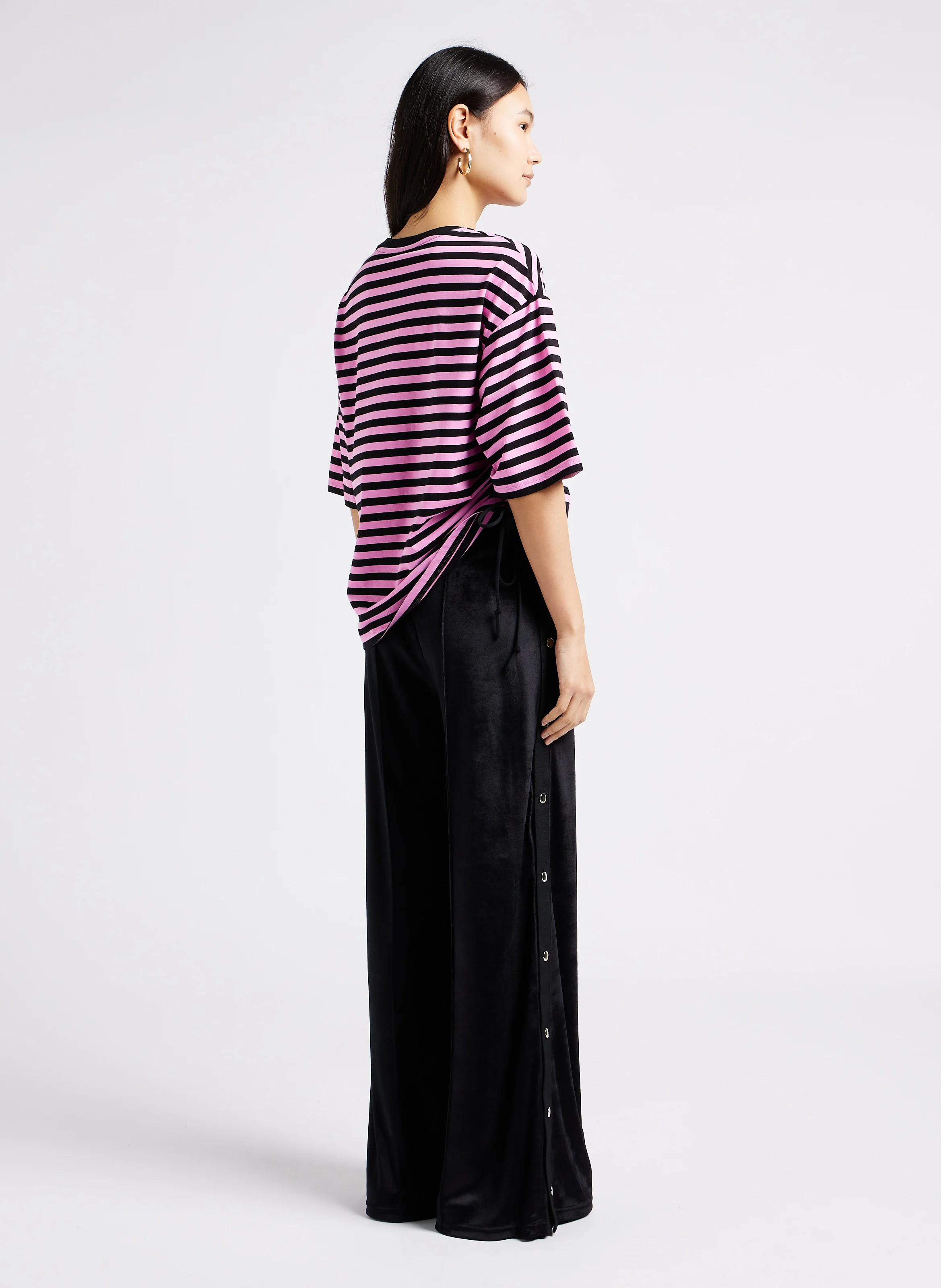 Pantalon large taille haute | Noir