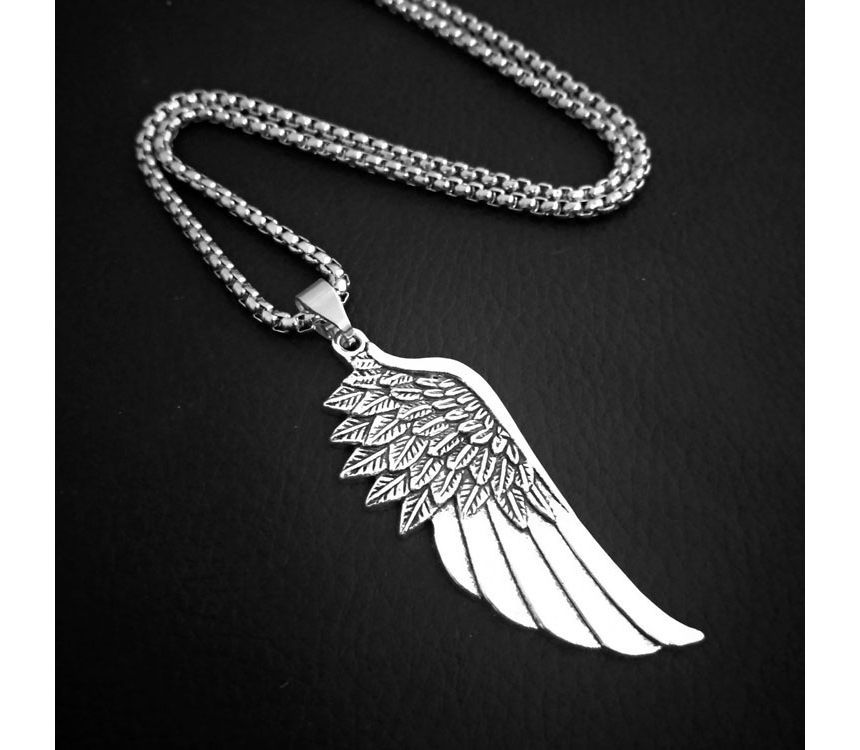 Karina Moon - Vleugellegering hanger ketting / leren ketting