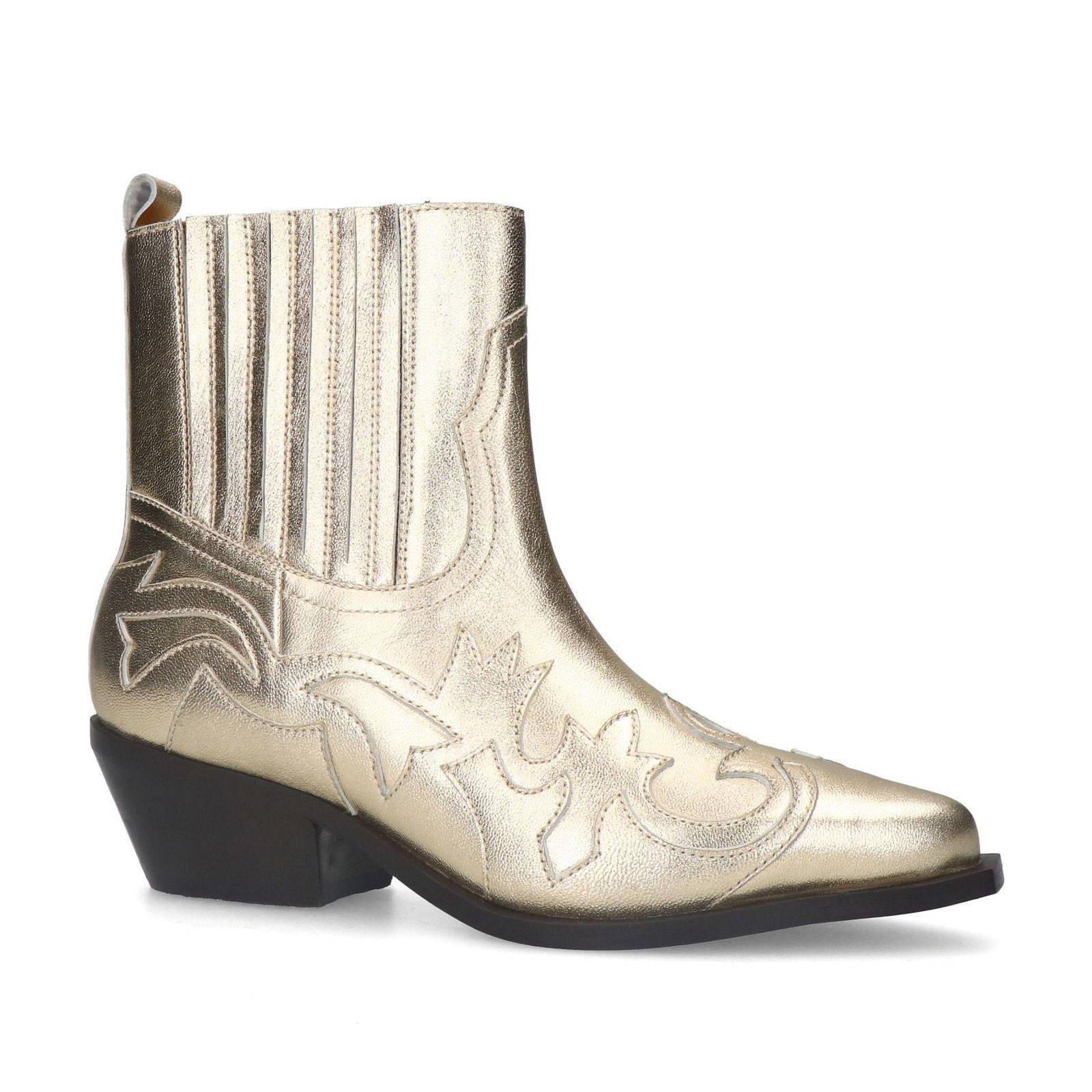 Sacha leren cowboylaarzen goud