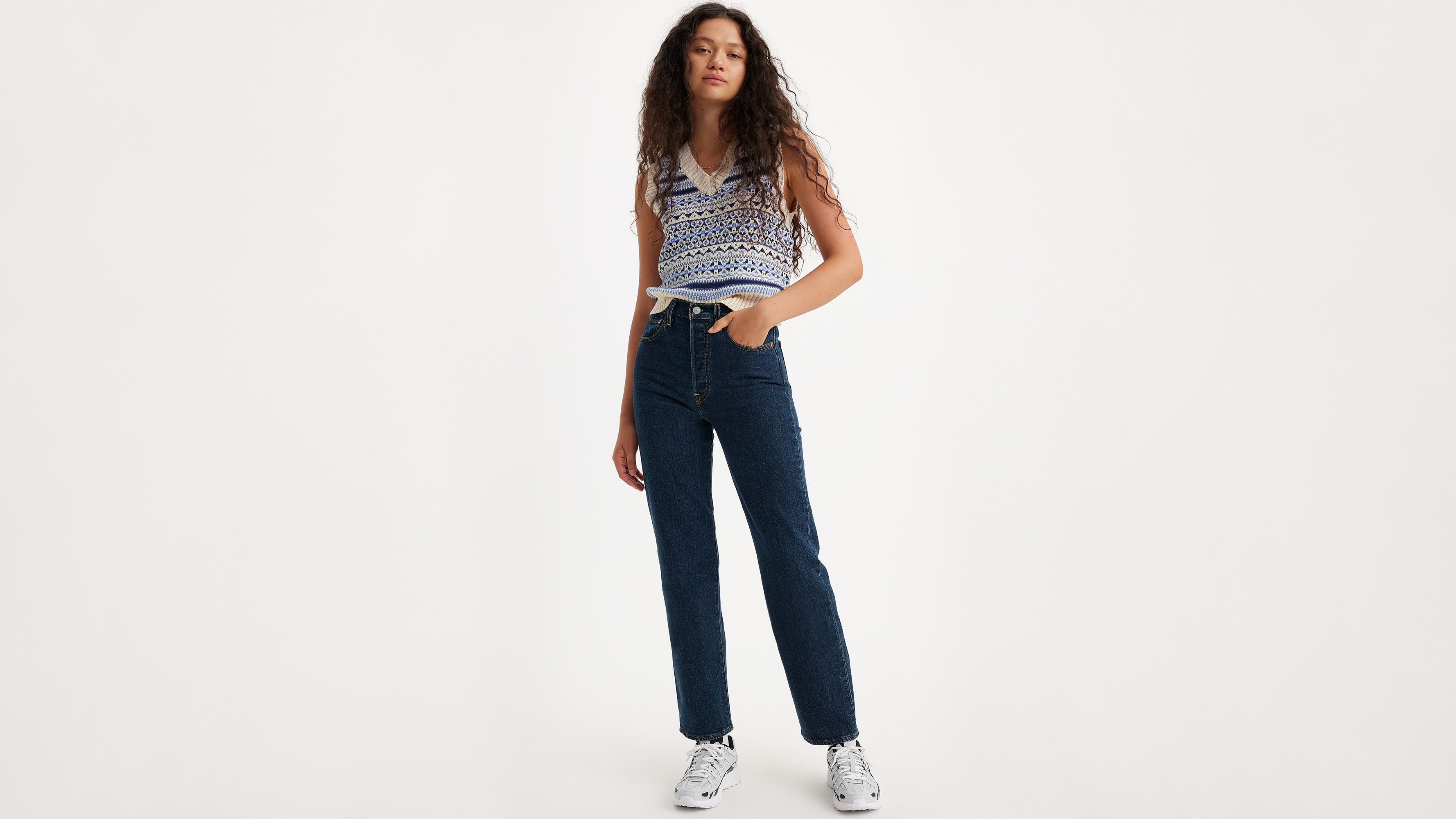 Jean Ribcage droit cheville - Salsa Dark Stone - Bleu