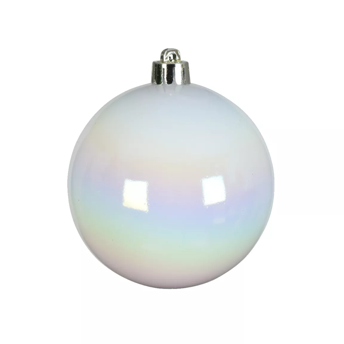 Lot de 4 boules de Noël (D100 mm) Alpine Blanc irisé