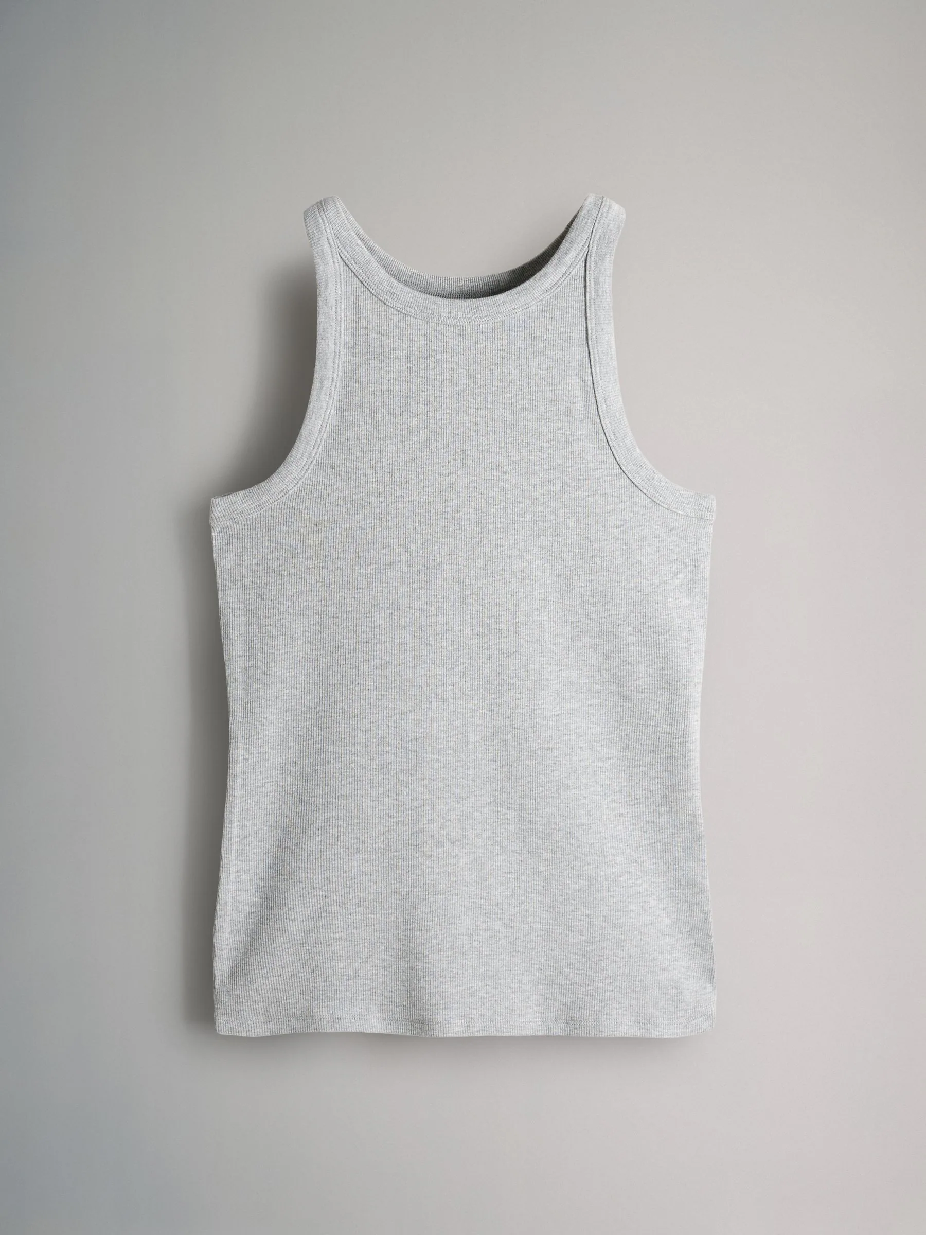Zwart/wit/gemêleerd grijs/dierenprint - The Set verpakking van 4 geribbelde racerback hemden