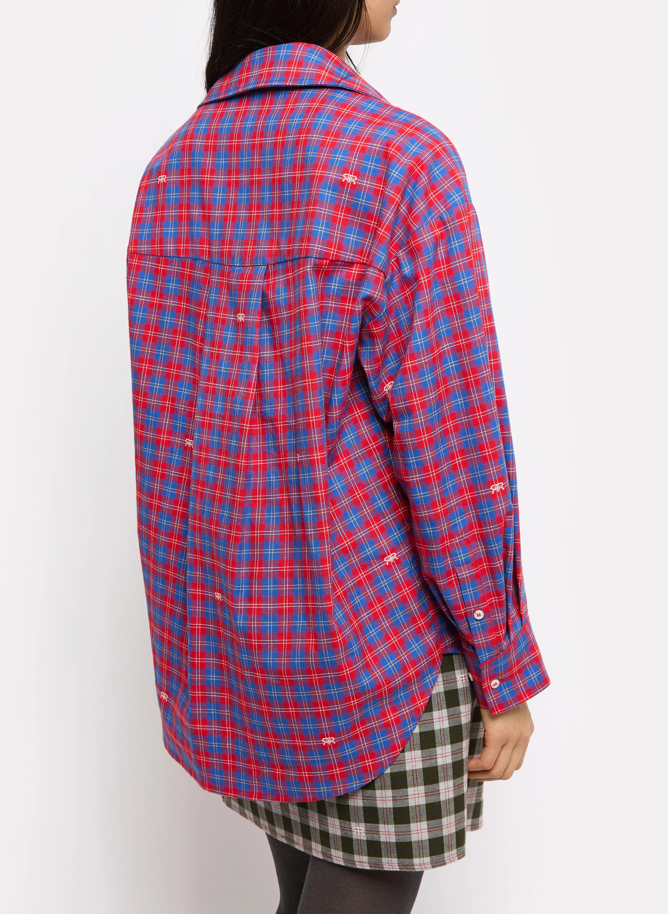 AGAIN - Chemise oversize col classique en coton | Rouge