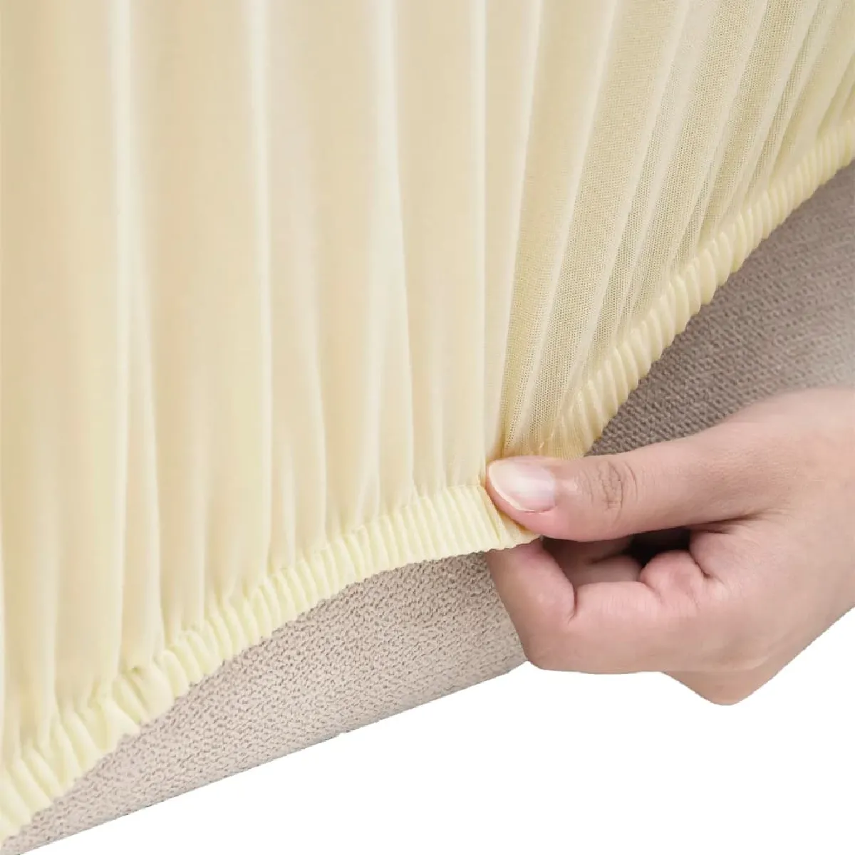 vidaXL Housse Extensible Canapé 4 Places Crème