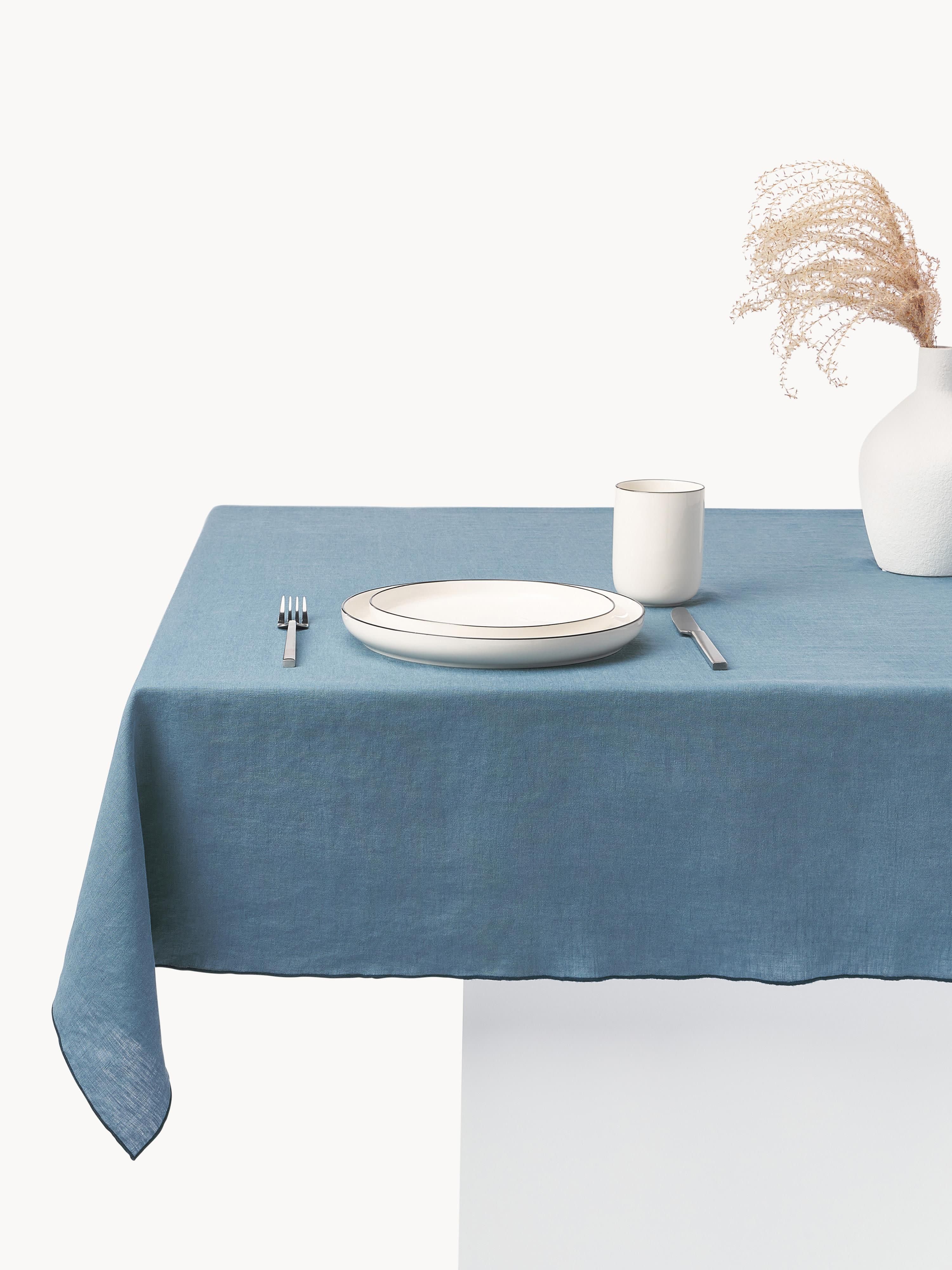 Linnen tafelkleed Kennedy met bies