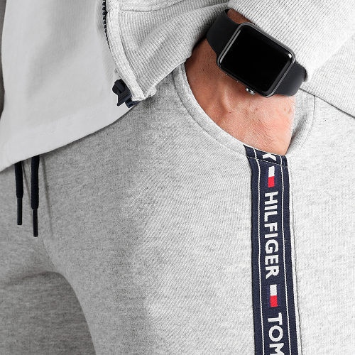 Short Jogging A Bandes 0707 Gris Chiné