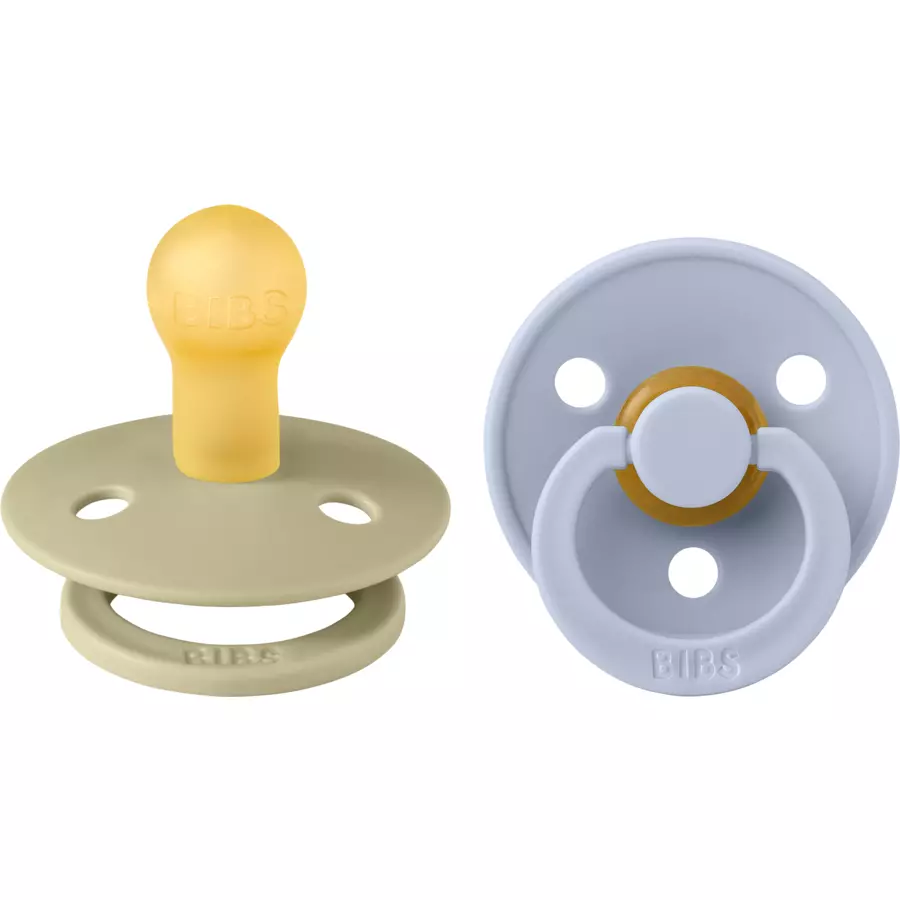 BIBS® Schnuller Colour Khaki & Dusty Blue 0-6 Monate, 2 Stk.