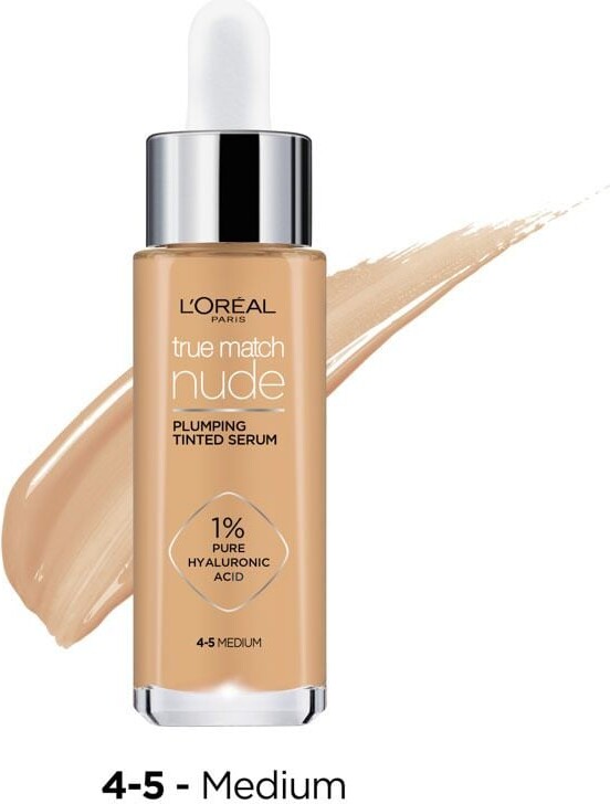 L'oréal - True Match Nude Plumping Tinted Serum - 4-5 Medium