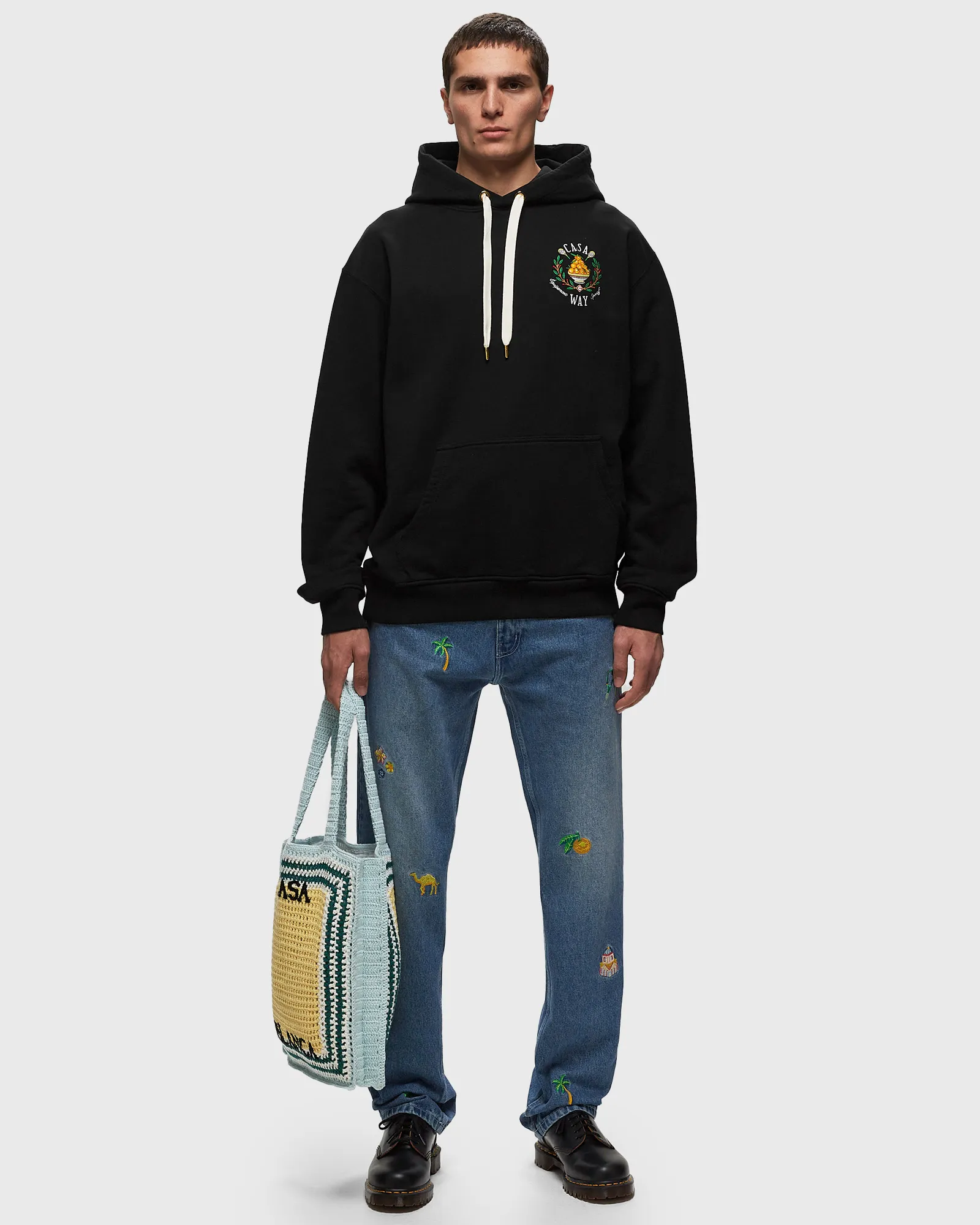 Casablanca CASA WAY EMBROIDERED UNISEX HOODED SWEATSHIRT