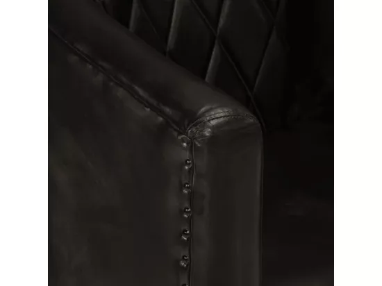 Chaise cabriolet gris cuir véritable