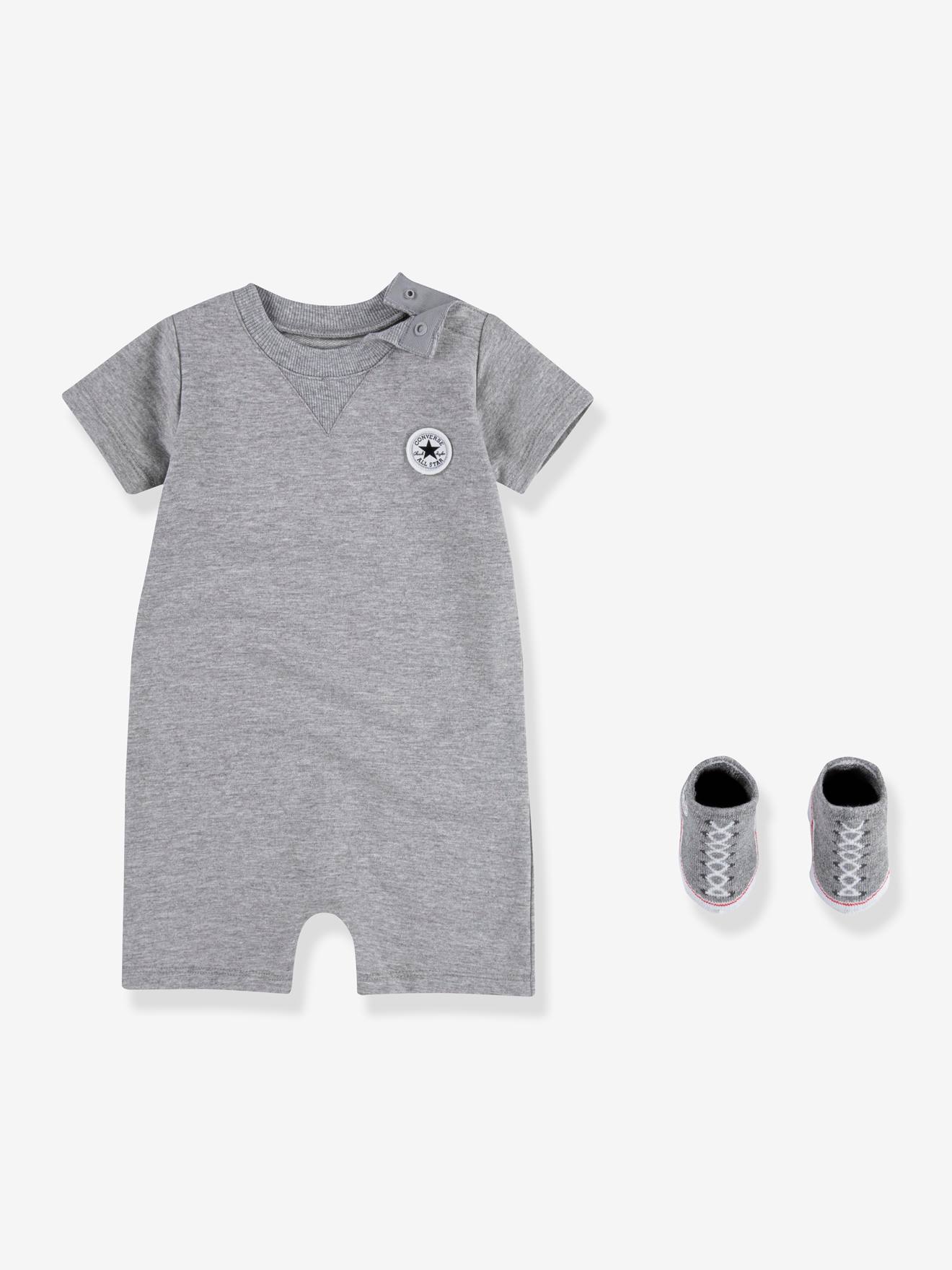 Conjunto de duas peças com macacão curto + meias rosa Converse Lil Chuck