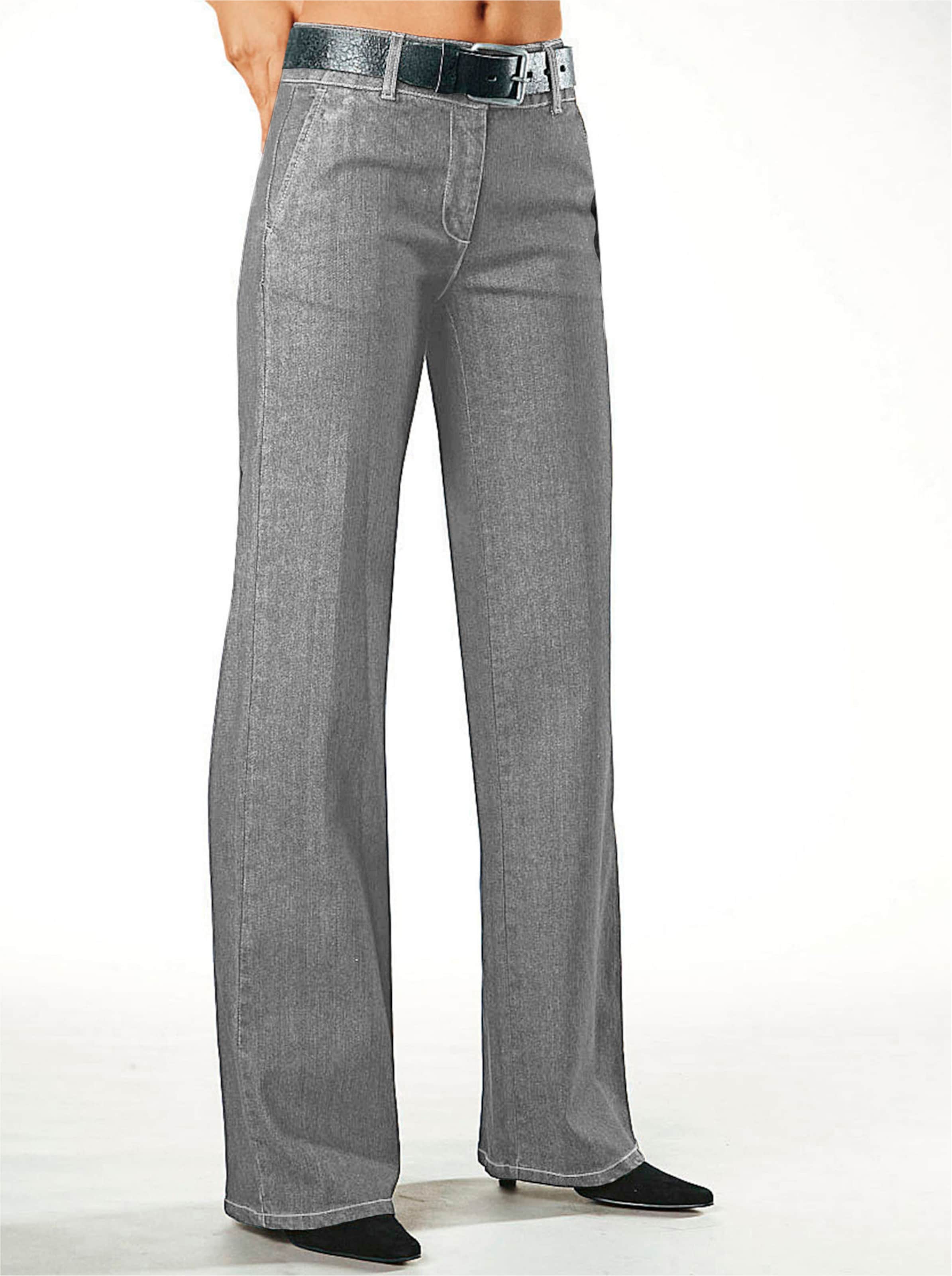 Stretch-Jeans in hellgrau