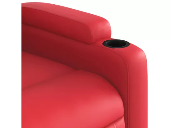 Fauteuil massant inclinable rouge similicuir