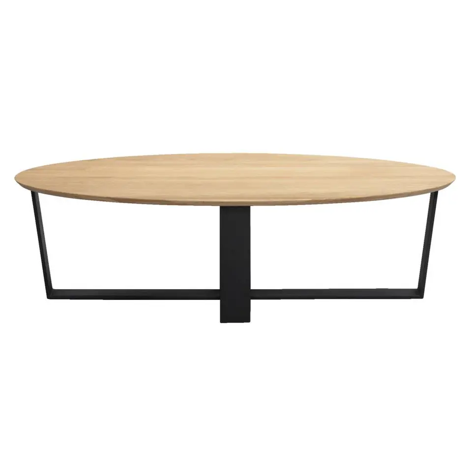 Salontafel Udo eikenkleur/zwart - 34x120x70 cm