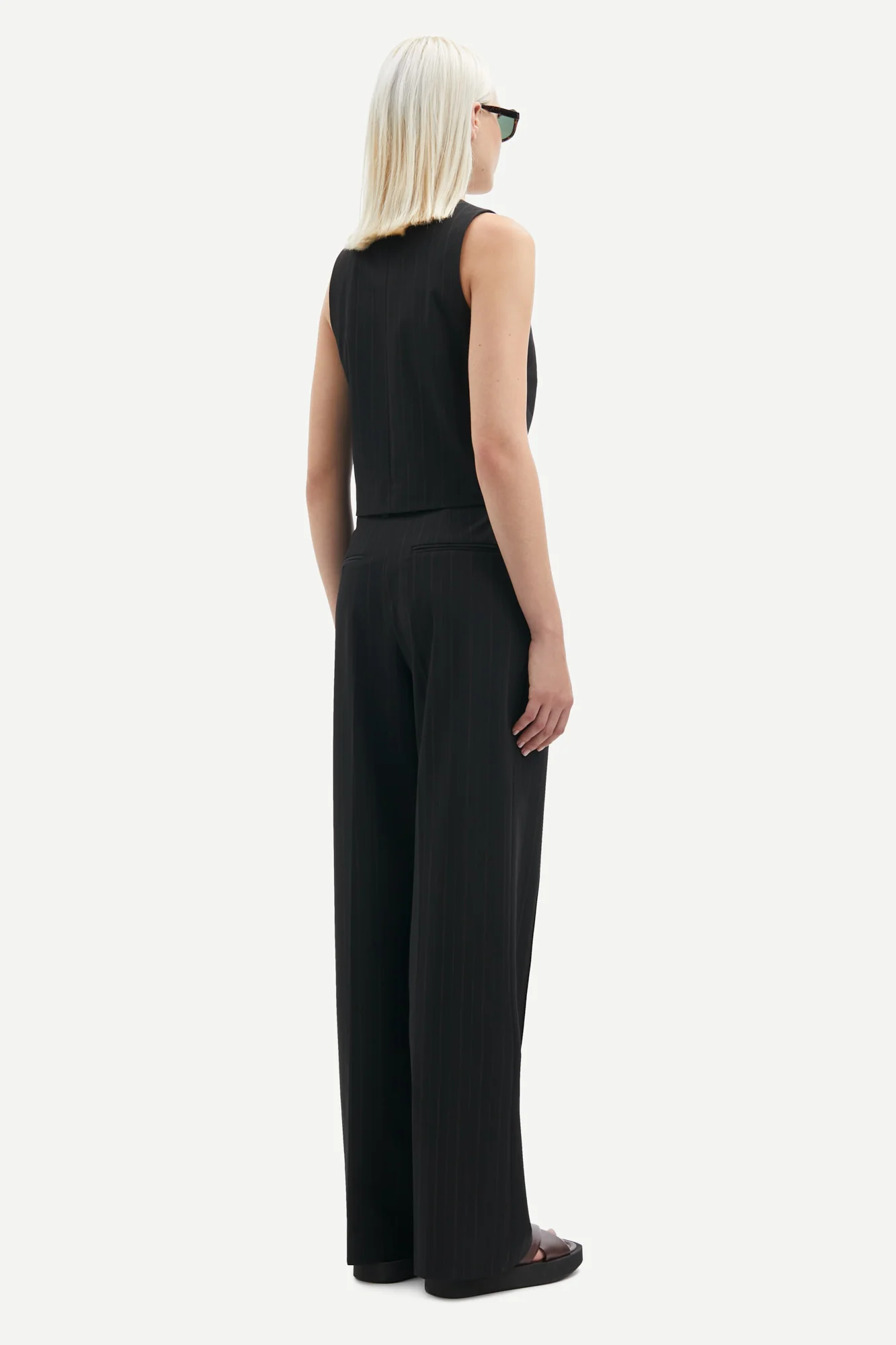 Samsøe Samsøe  Saramona vest - Black Pinstripe