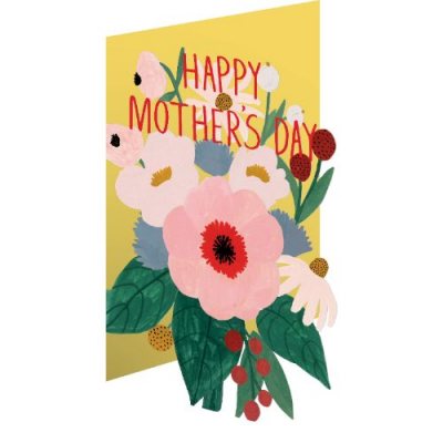 Yellow Floral Lasercut Mother's Day Card