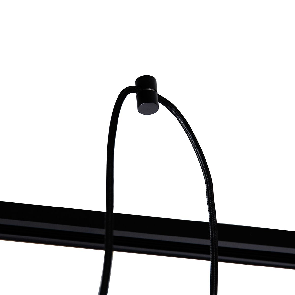 Modern railsysteem met 5 hanglampen zwart 1-fase  - Iconic Cavalux