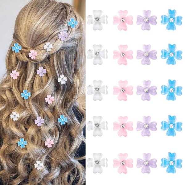 INF Glitterende Hårpyntsett med Rhinestone - Kløverdesign