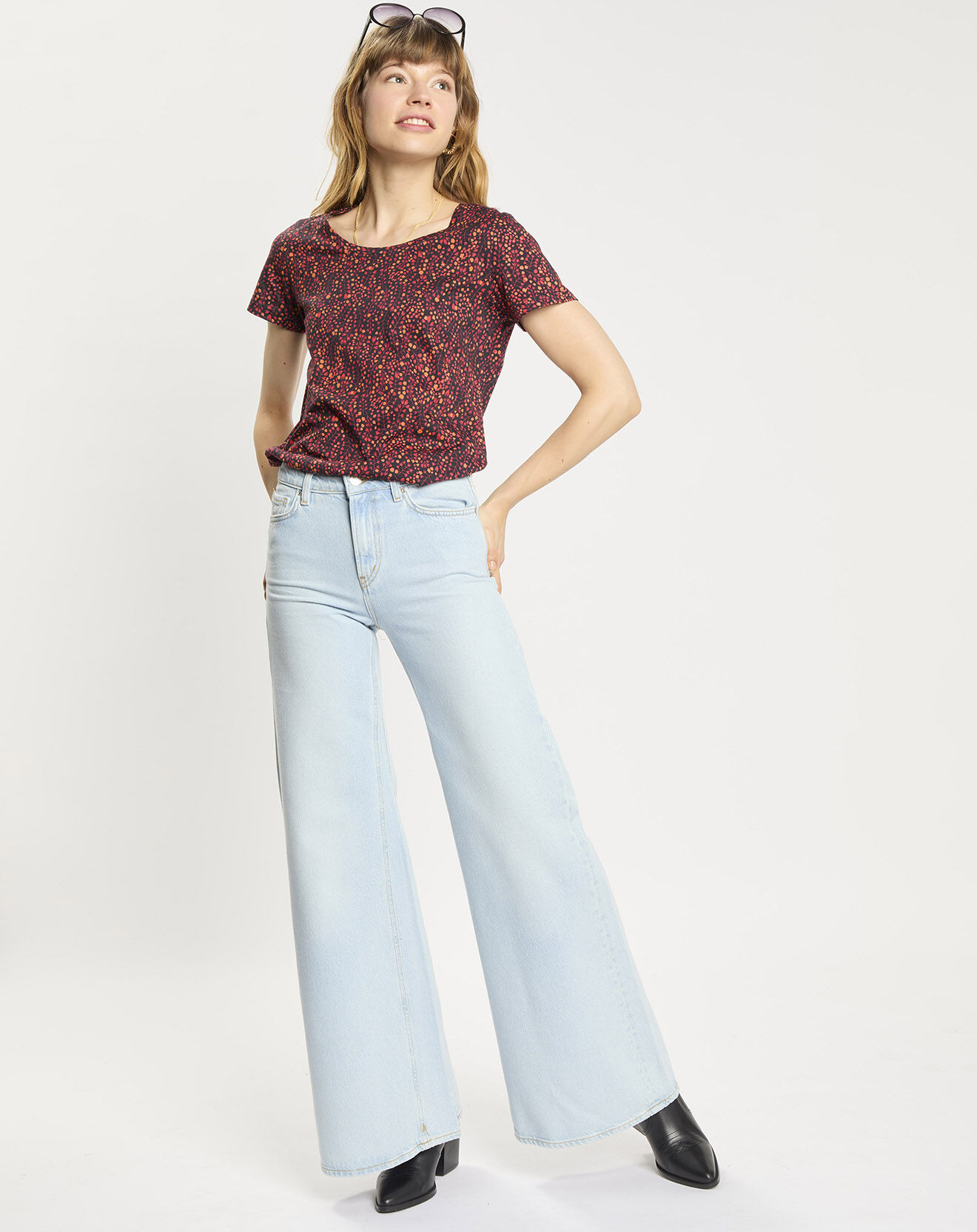 Scotch & Soda Jean Wide Leg bleu clair