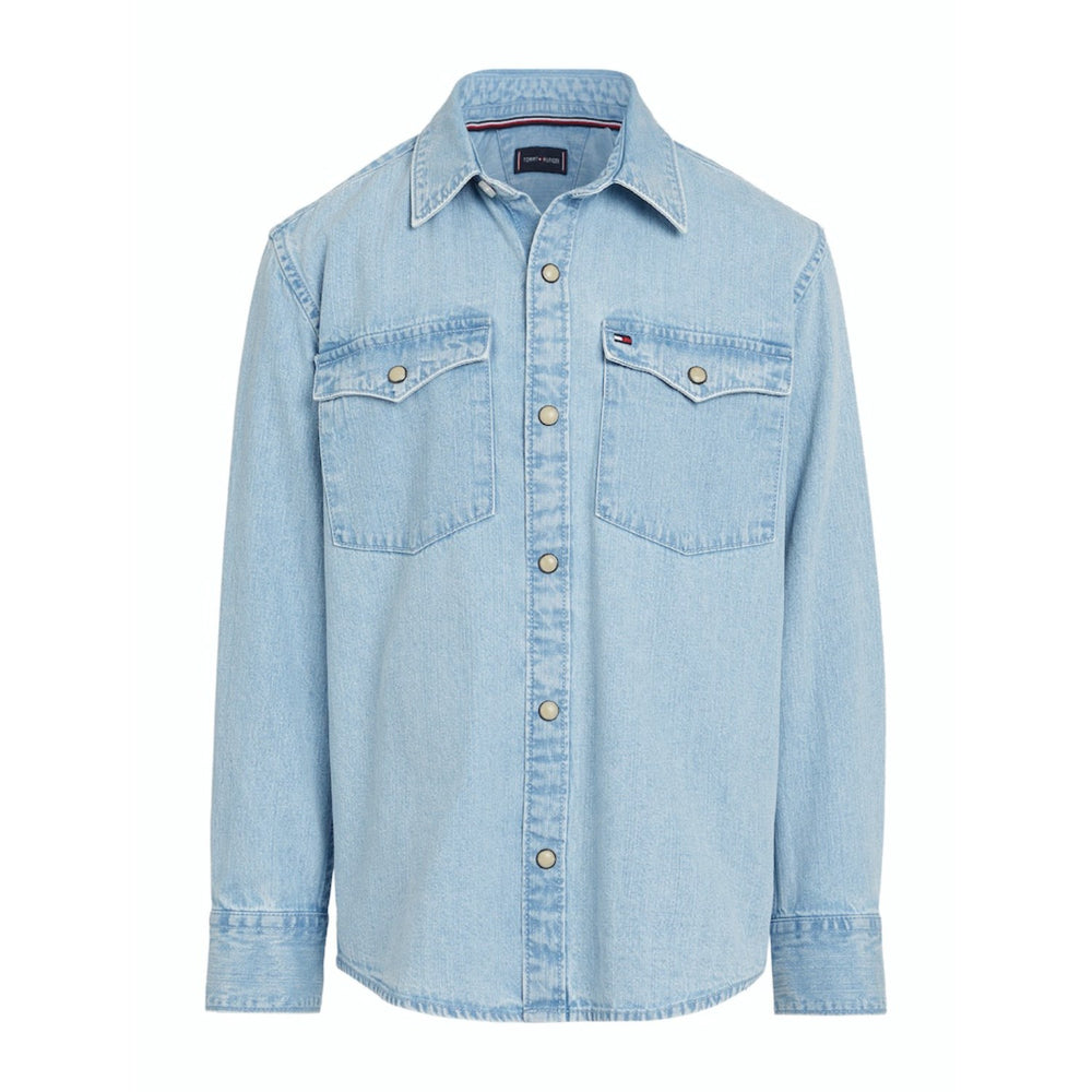 Køb Tommy Hilfiger Denim Mid Wash Denim Skjorte
