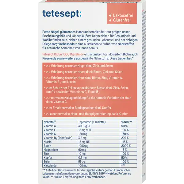 Biotin 1000 Kieselerde Tabletten