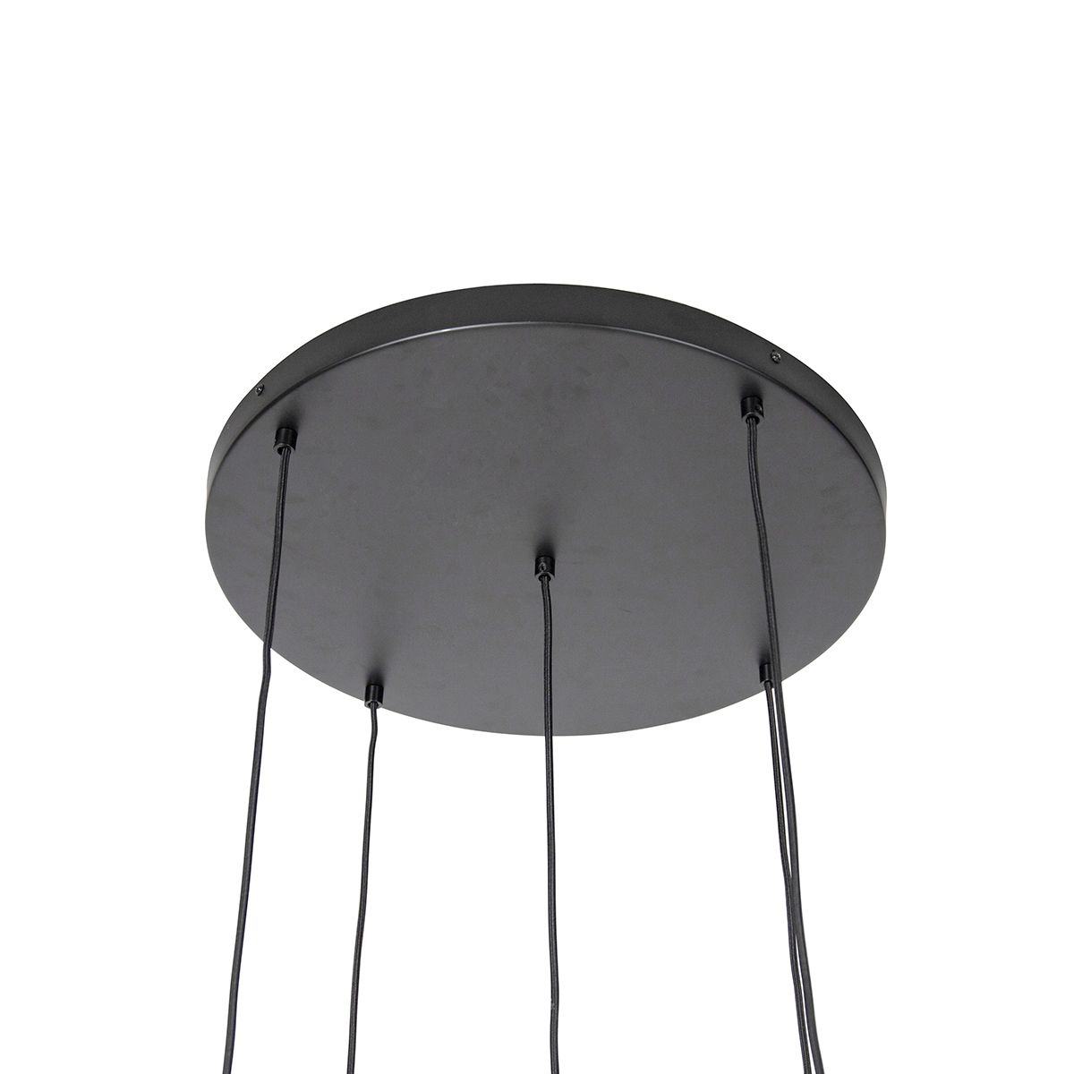 Hanglamp zwart met goud met smoke glas 5-lichts - Zuzanna