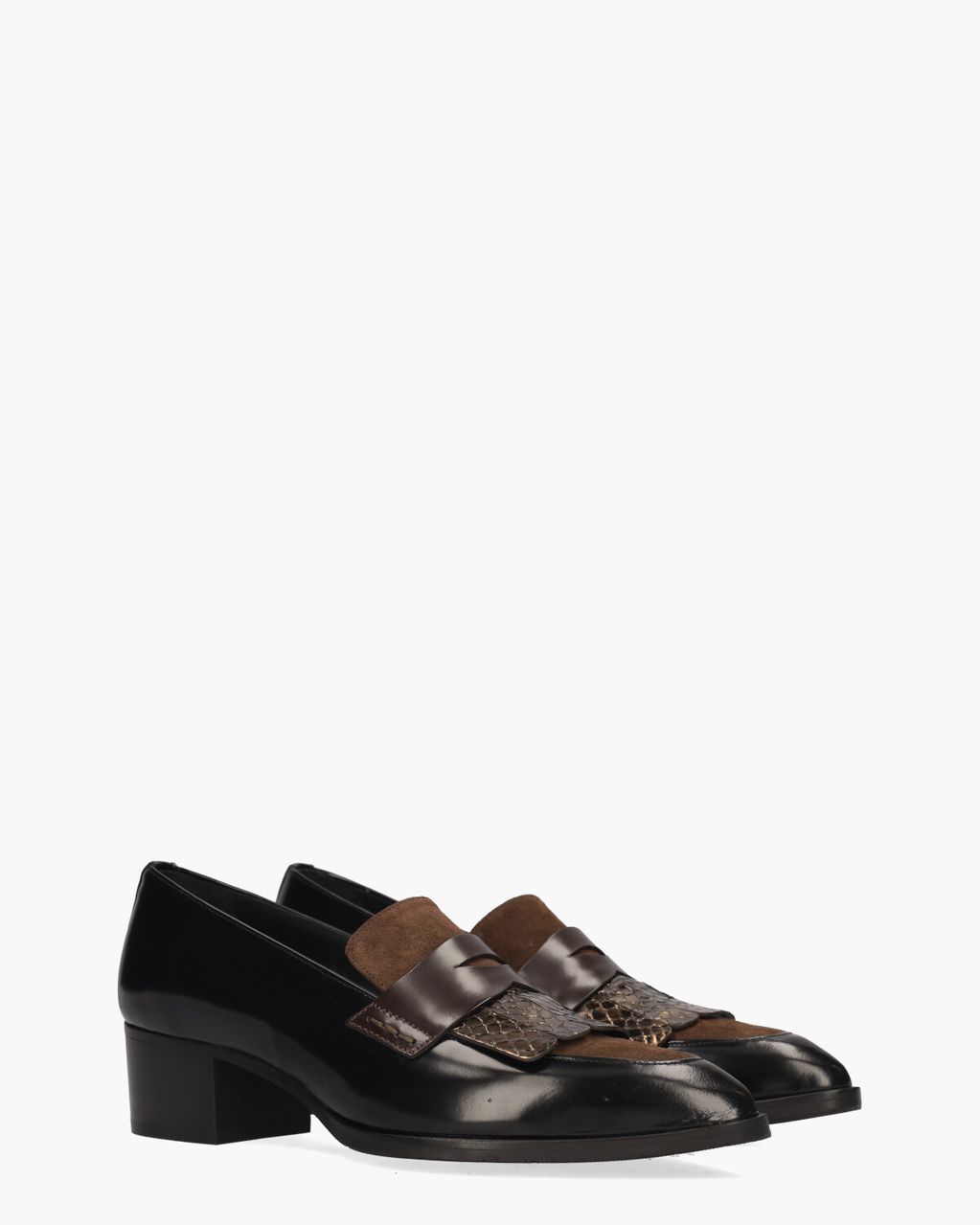 Pertini 32542 Zwart/Bruin Damesloafers