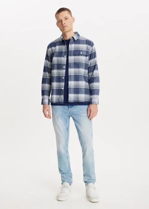 Geruite overshirt blauw (BLW.MEL)