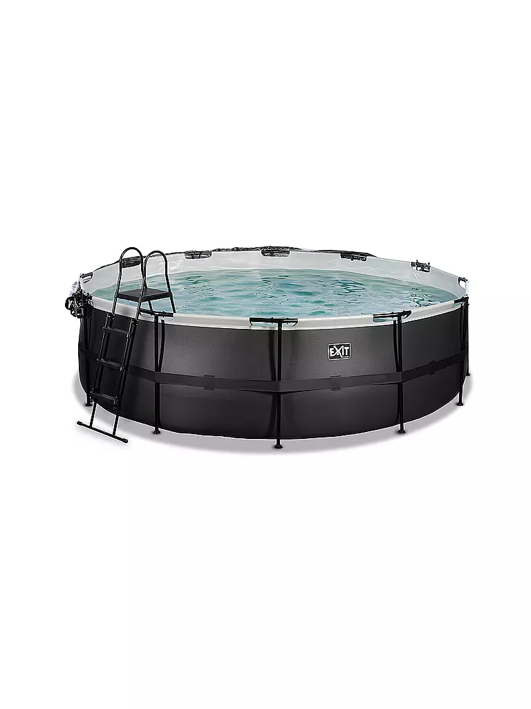 EXIT TOYS Black Leather Pool ø488x122cm mit Abdeckung und Sandfilterpumpe keine Farbe