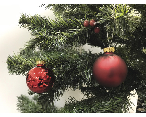 Lafiora glazen kerstboomballen, Ø 6 cm, rood, 54 stuks.