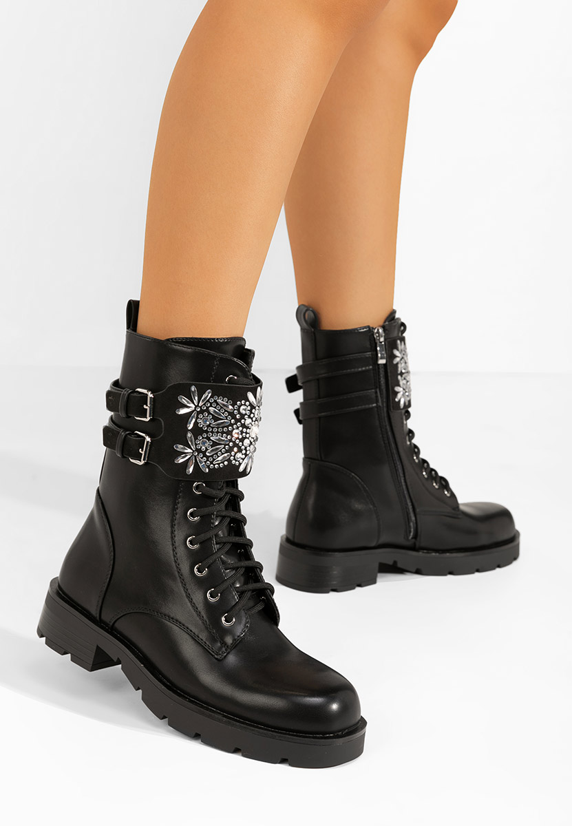 Bottines à lacets femme noirs Meghann V2