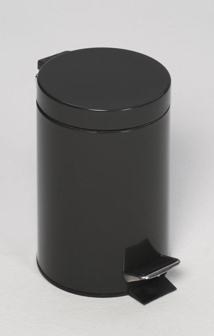 PROREGAL Robuuste pedaalbediende afvalemmer met binnenemmer en handgreep, 5 liter, HxBxD 28,5 x 20,5 x 20,5 cm, gegalvaniseerd staal, antraciet