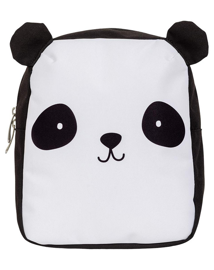 Kinderrucksack LITTLE BACKPACK – PANDA (21x27x10) in schwarz/weiß