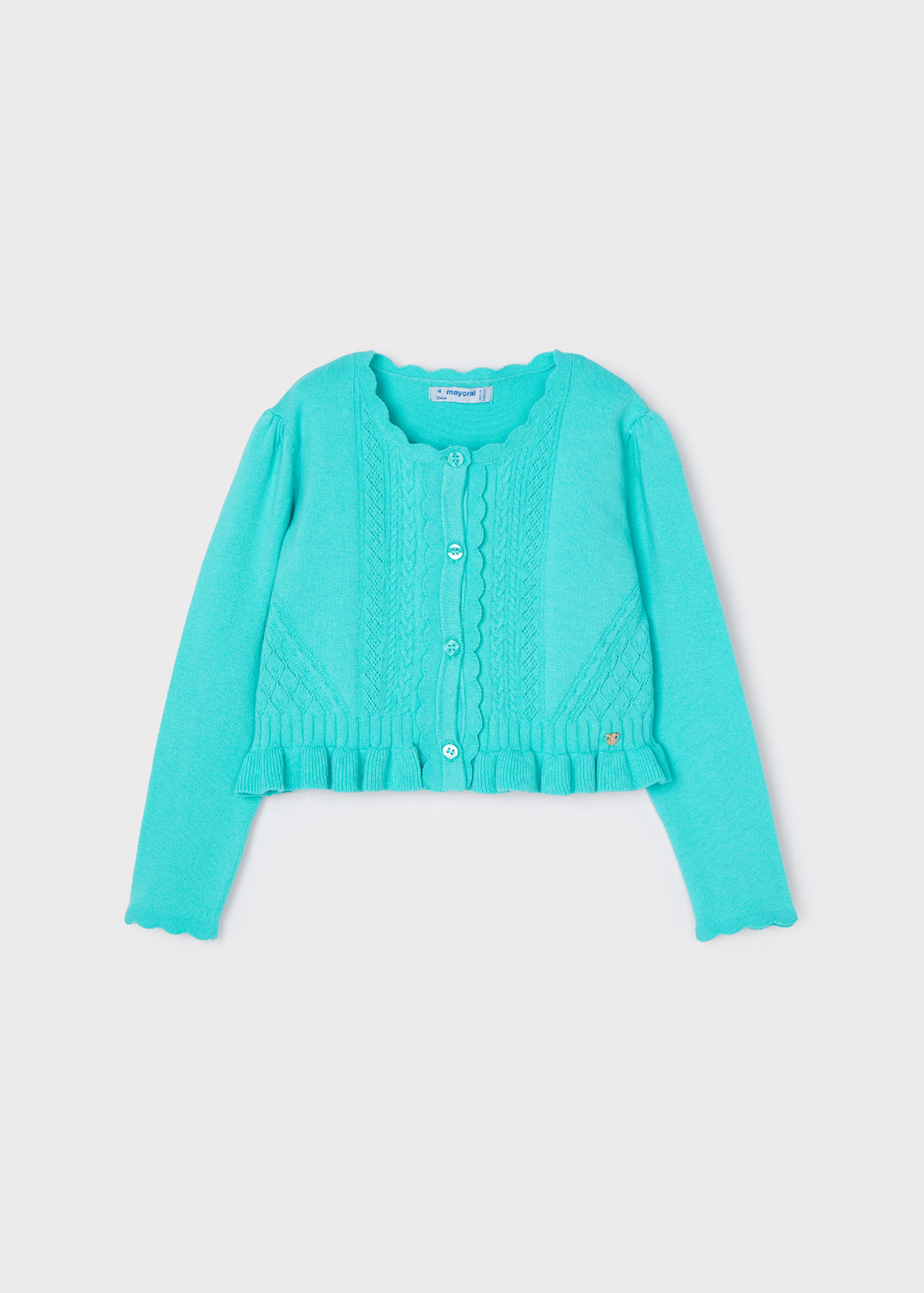 Casaquinho Better Cotton com detalhes vazados para meninas, branco
