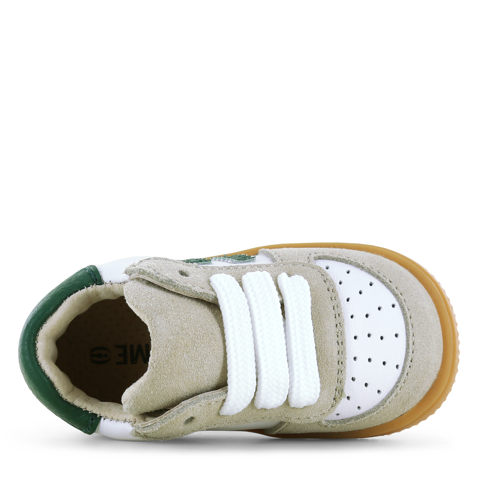 Shoesme wit-groen sneakertje Leer, Suède | Jongens schoenen