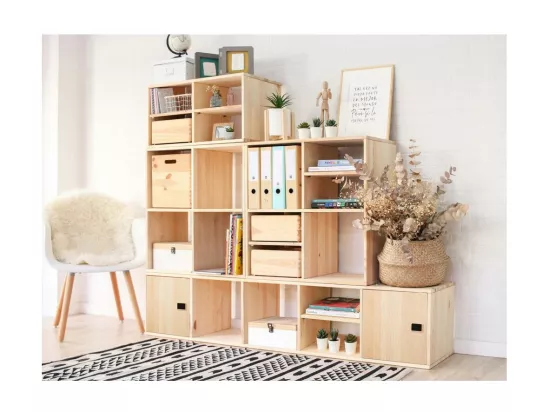 Étagère modulaire en pin massif Dinamic 4 tablettes