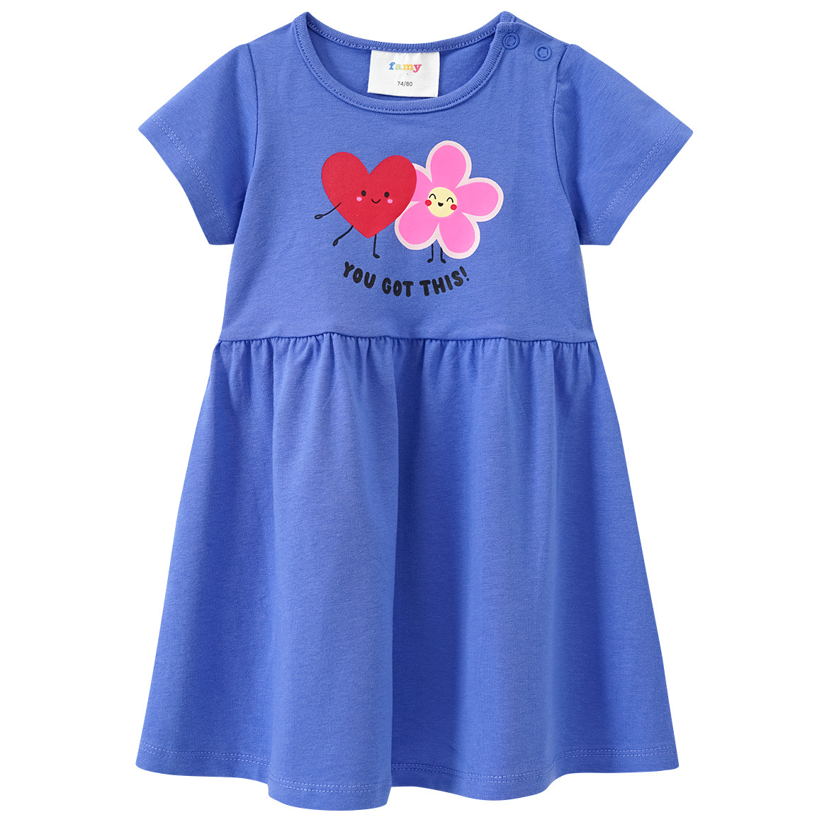 Famy 2 Baby Kleider mit bunten Motiven blau / zartrosa