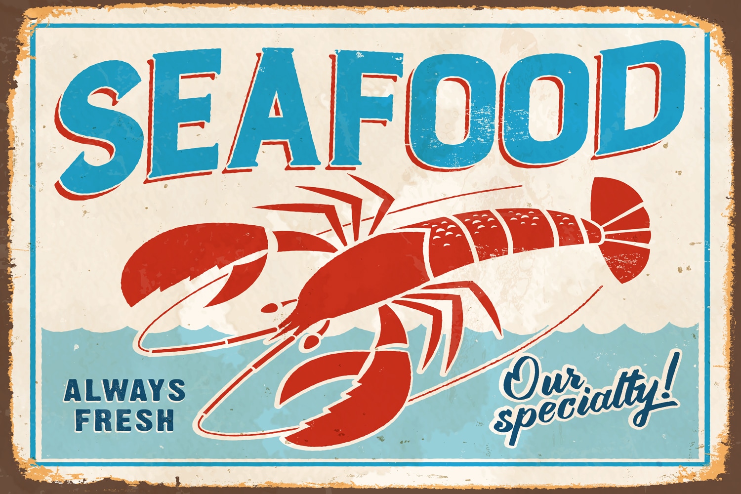 queence Metallbild »SEAFOOD« Restaurant & Cafés Blechschilder